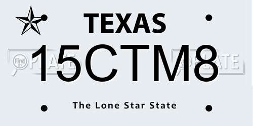 15CTM8 Texas License Plate