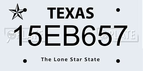 15EB657 Texas License Plate
