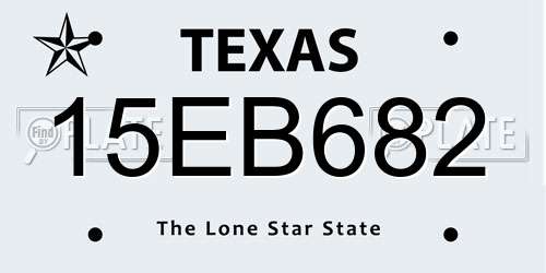 15EB682 Texas License Plate