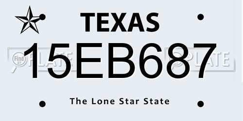 15EB687 Texas License Plate