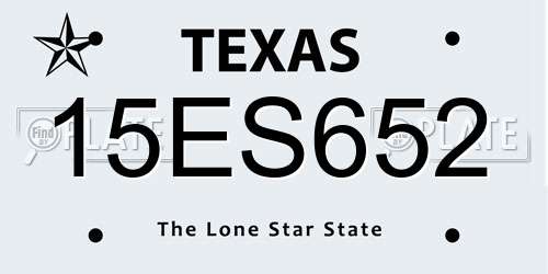 15ES652 Texas License Plate