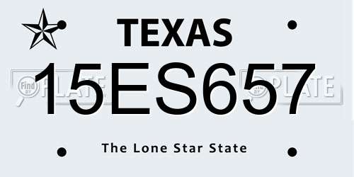 15ES657 Texas License Plate