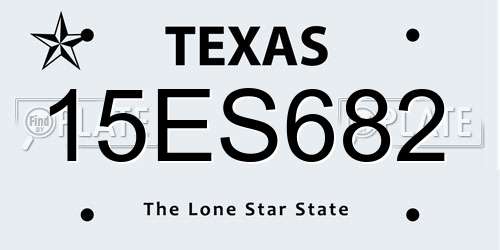 15ES682 Texas License Plate