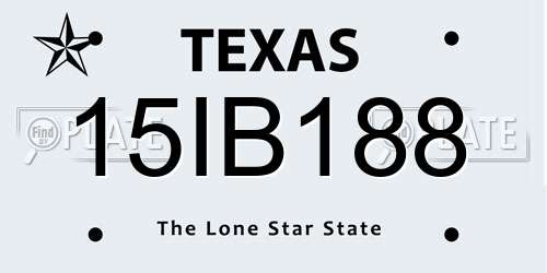 15IB188 Texas License Plate