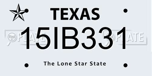 15IB331 Texas License Plate