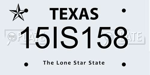 15IS158 Texas License Plate