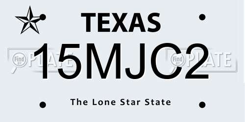 15MJC2 Texas License Plate