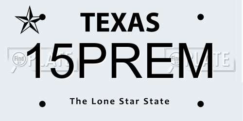 15PREM Texas License Plate