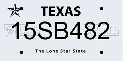 15SB482 Texas License Plate