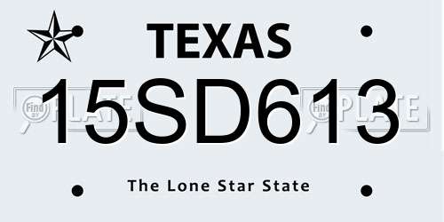 15SD613 Texas License Plate