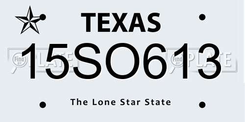 15SO613 Texas License Plate