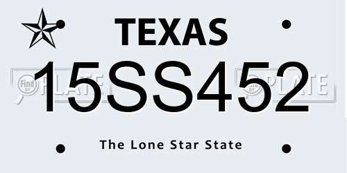 15SS452 Texas License Plate