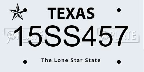 15SS457 Texas License Plate