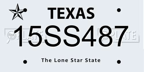 15SS487 Texas License Plate