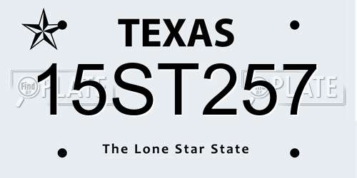 15ST257 Texas License Plate