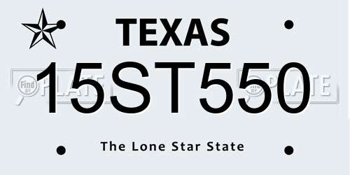 15ST550 Texas License Plate