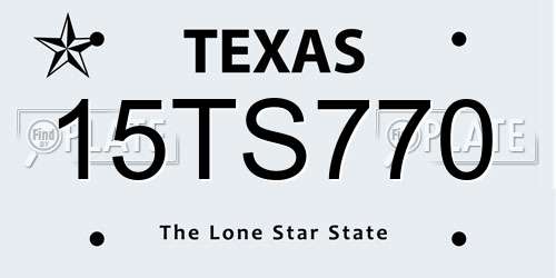 15TS770 Texas License Plate