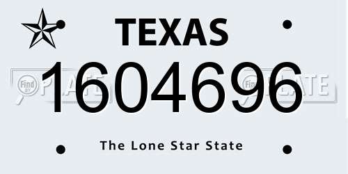 1604696 Texas License Plate
