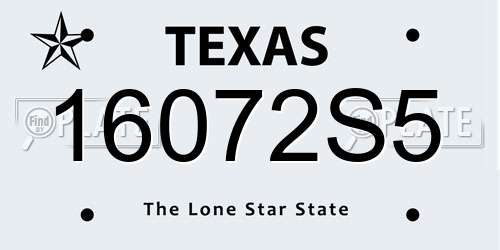 16072S5 Texas License Plate