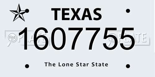 1607755 Texas License Plate