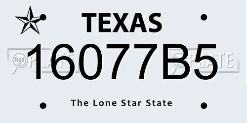 16077B5 Texas License Plate