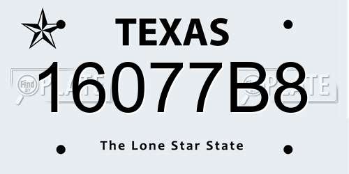 16077B8 Texas License Plate