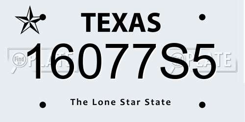 16077S5 Texas License Plate