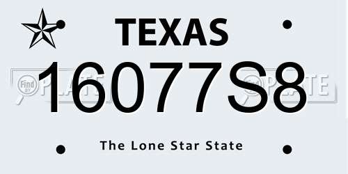 16077S8 Texas License Plate