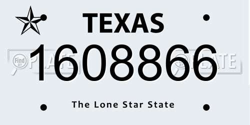 1608866 Texas License Plate