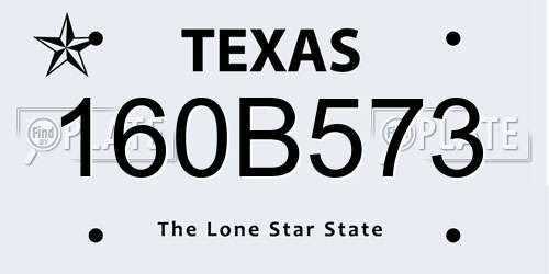 160B573 Texas License Plate