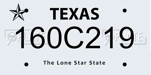 160C219 Texas License Plate