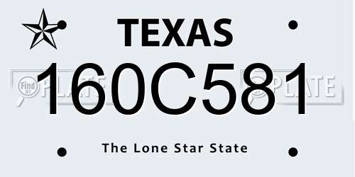 160C581 Texas License Plate