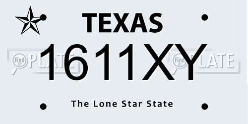 1611XY Texas License Plate