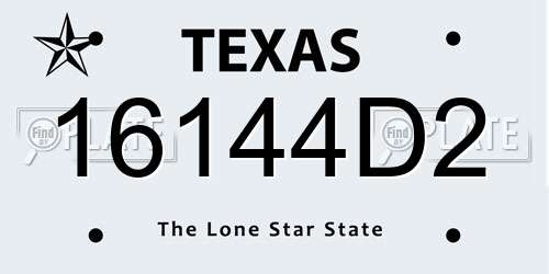 16144D2 Texas License Plate