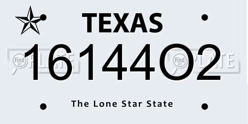 16144O2 Texas License Plate