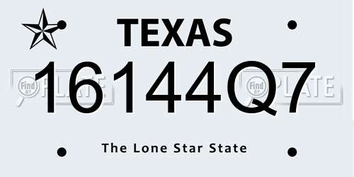 16144Q7 Texas License Plate
