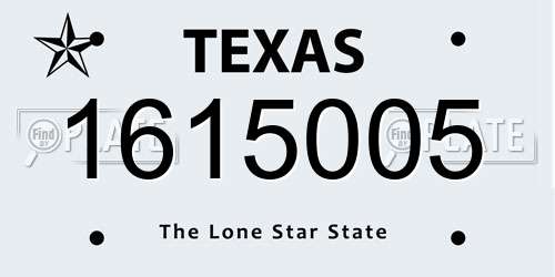 1615005 Texas License Plate