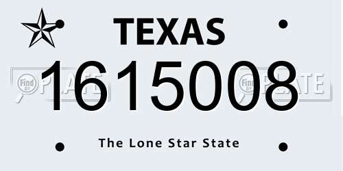 1615008 Texas License Plate