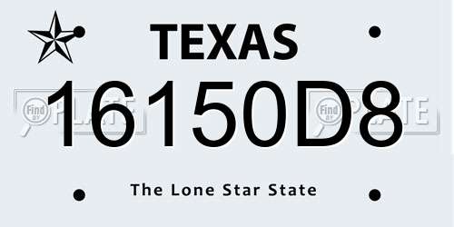 16150D8 Texas License Plate