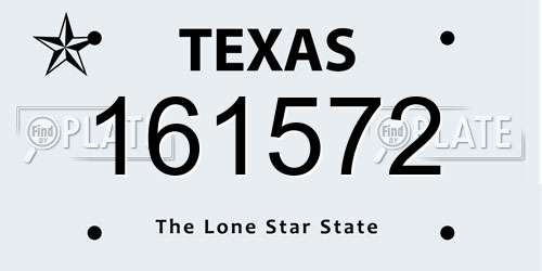 161572 Texas License Plate