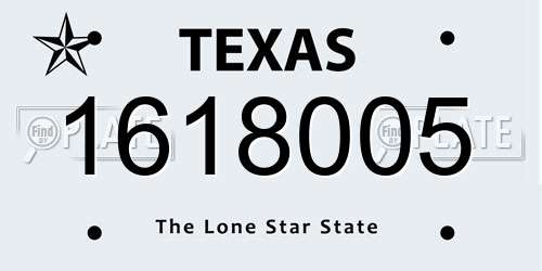 1618005 Texas License Plate