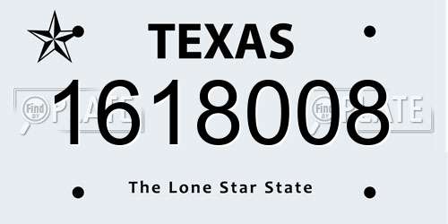 1618008 Texas License Plate