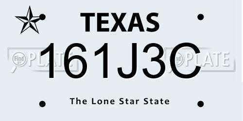 161J3C Texas License Plate