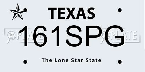 161SPG Texas License Plate