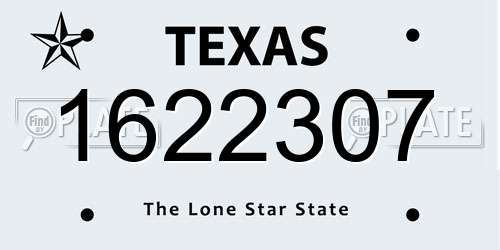 1622307 Texas License Plate