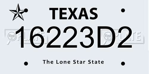 16223D2 Texas License Plate