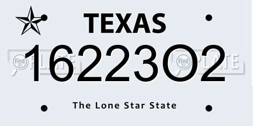 16223O2 Texas License Plate
