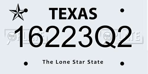 16223Q2 Texas License Plate