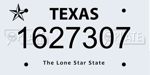 1627307 Texas License Plate