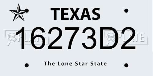 16273D2 Texas License Plate